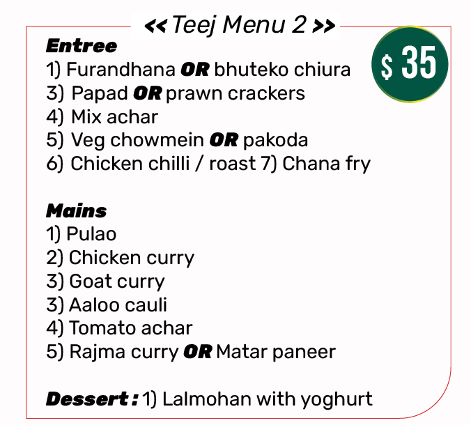 Teej menu 2